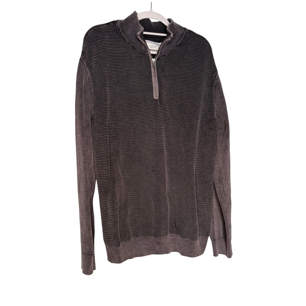 Coastaoro grey ribbed textured‎ 1/4 sweater